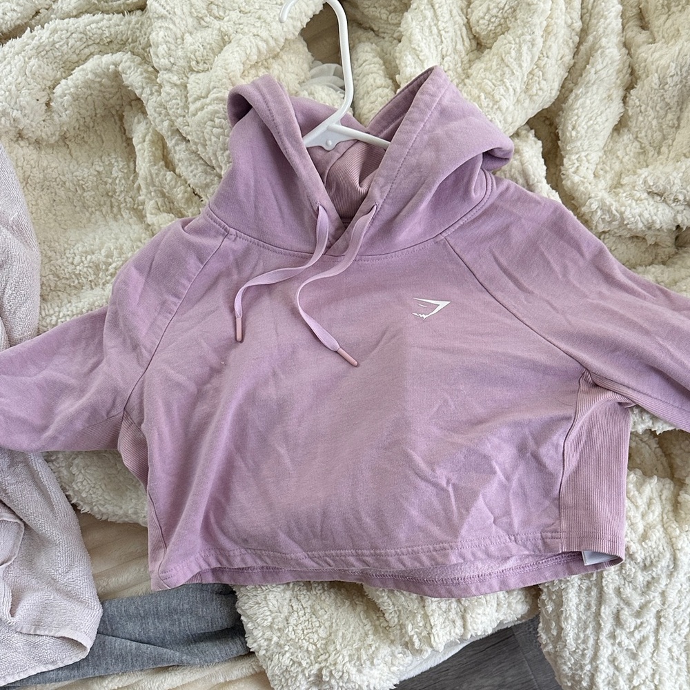 Gymshark Lilac Cropped Hoodie
